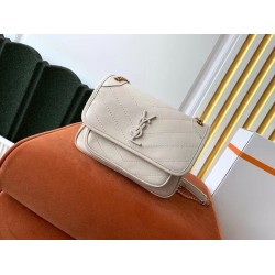 Borsa vintage YSL Saint Laurent Niki Baby bianca