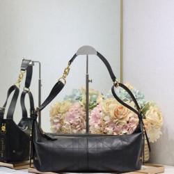 Borsa Dior Piccola/Media D-Journey in Vitello Liscio Vintage Nero