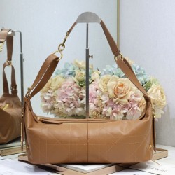 Borsa Dior Piccola/Media D-Journey in Vitello Liscio Vintage Cammello
