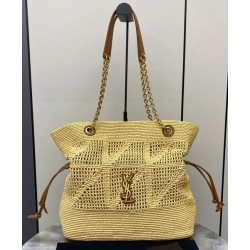 Shopping Jamie YSL Saint Laurent in rafia Albicocca