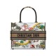 Replica Borsa media Christian Dior Book Tote senza tempo con paglia di rafia naturale e cotone ricamato
