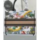 Replica Borsa media Christian Dior Book Tote senza tempo con paglia di rafia naturale e cotone ricamato