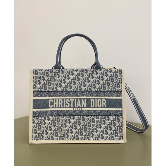 Replica Borsa media Christian Dior Book Tote blu