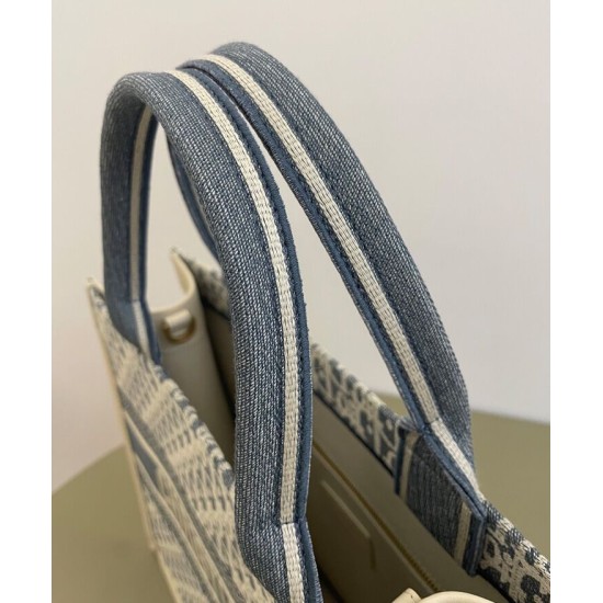 Replica Borsa media Christian Dior Book Tote blu