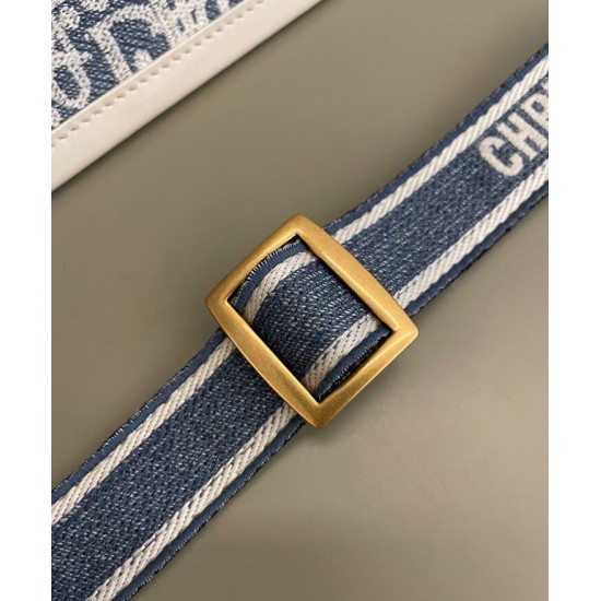 Replica Borsa media Christian Dior Book Tote blu