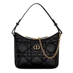 Mini borsa Christian Dior Miss Caro Diorling con catena, nera