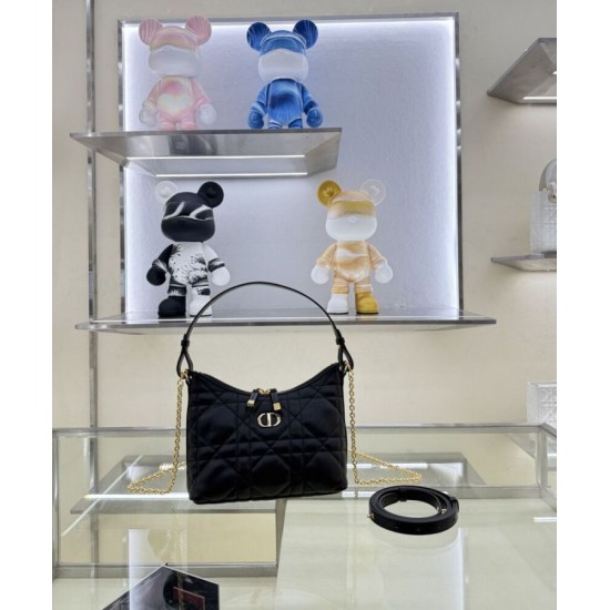 Replica Mini borsa Christian Dior Miss Caro Diorling con catena, nera Replica Mini borsa Christian Dior Miss Caro Diorling con catena, nera