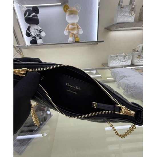 Replica Mini borsa Christian Dior Miss Caro Diorling con catena, nera Replica Mini borsa Christian Dior Miss Caro Diorling con catena, nera