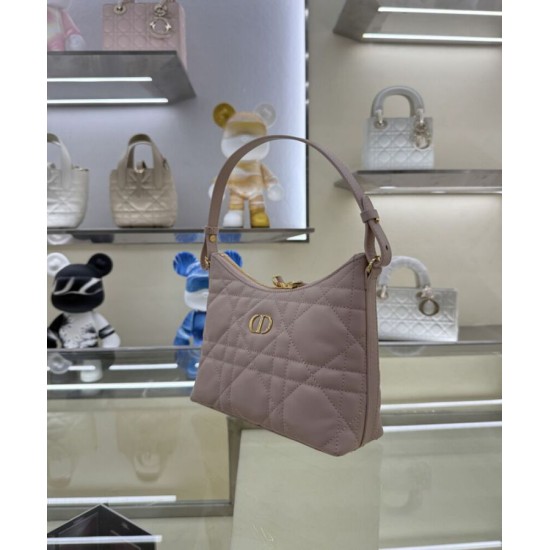 Replica Mini borsa Christian Dior Miss Caro Diorling con catena, rosa