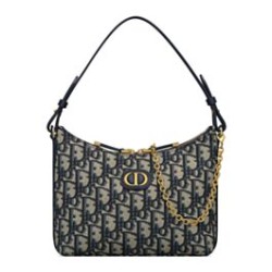 Mini borsa Christian Dior 30 Montaigne Diorling con catena, blu scuro
