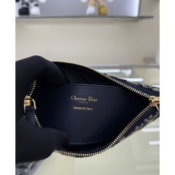 Mini borsa Christian Dior 30 Montaigne Diorling con catena, blu scuro