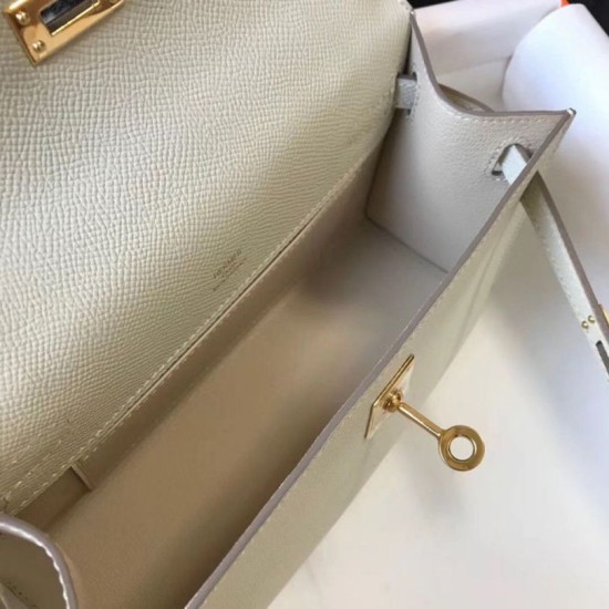 Replica Borsa Hermès Kelly Pochette in pelle Epsom bianca Replica Borsa Hermès Kelly Pochette in pelle Epsom bianca