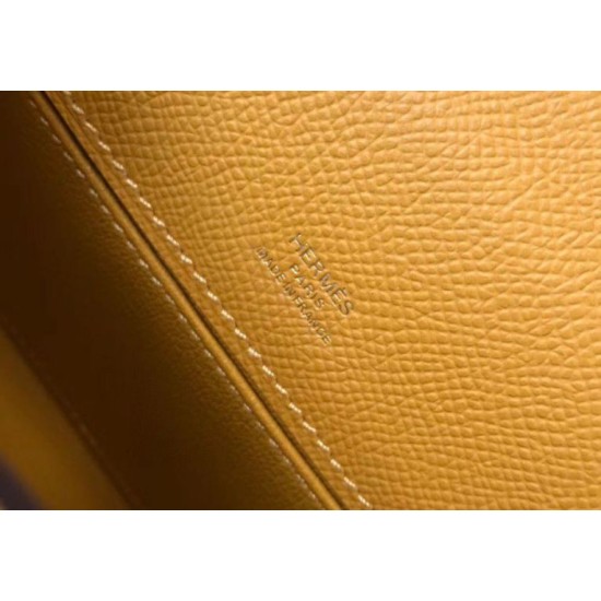 Replica Borsa Hermès Kelly Pochette in pelle Epsom gialla Replica Borsa Hermès Kelly Pochette in pelle Epsom gialla