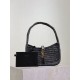 Replica Mini borsa hobo Saint Laurent Le 5 À 7 in rafia nera Replica Mini borsa hobo Saint Laurent Le 5 À 7 in rafia nera