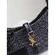 Replica Mini borsa hobo Saint Laurent Le 5 À 7 in rafia nera Replica Mini borsa hobo Saint Laurent Le 5 À 7 in rafia nera