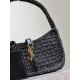 Replica Mini borsa hobo Saint Laurent Le 5 À 7 in rafia nera Replica Mini borsa hobo Saint Laurent Le 5 À 7 in rafia nera