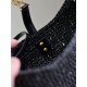 Replica Mini borsa hobo Saint Laurent Le 5 À 7 in rafia nera Replica Mini borsa hobo Saint Laurent Le 5 À 7 in rafia nera