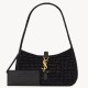 Replica Mini borsa hobo Saint Laurent Le 5 À 7 in rafia nera Replica Mini borsa hobo Saint Laurent Le 5 À 7 in rafia nera