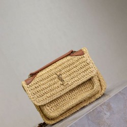 Mini borsa Saint Laurent Niki in rafia naturale Mini borsa Saint Laurent Niki in rafia naturale
