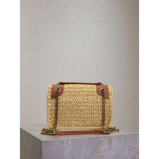 Replica Mini borsa Saint Laurent Niki in rafia naturale Replica Mini borsa Saint Laurent Niki in rafia naturale