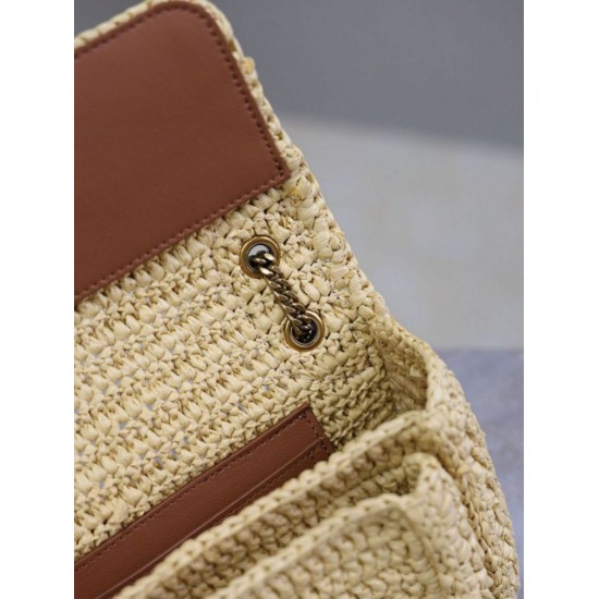 Replica Mini borsa Saint Laurent Niki in rafia naturale Replica Mini borsa Saint Laurent Niki in rafia naturale