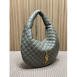 Borsa hobo Icare YSL Saint Laurent in nappa grigio/verde