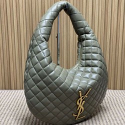 Borsa hobo Icare YSL Saint Laurent in nappa grigio/verde