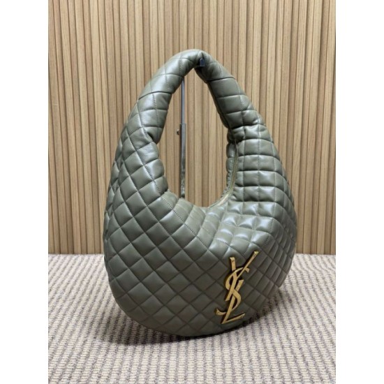 Replica Borsa hobo Icare YSL Saint Laurent in nappa grigio/verde Imitazioni Falso