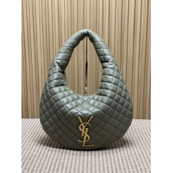 Borsa hobo Icare YSL Saint Laurent in nappa grigio/verde