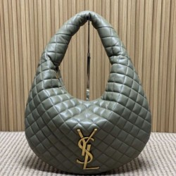 Borsa hobo Icare YSL Saint Laurent in nappa grigio/verde