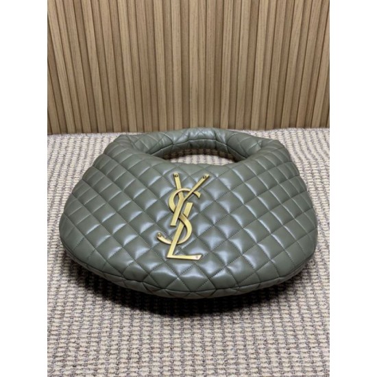Replica Borsa hobo Icare YSL Saint Laurent in nappa grigio/verde Imitazioni Falso