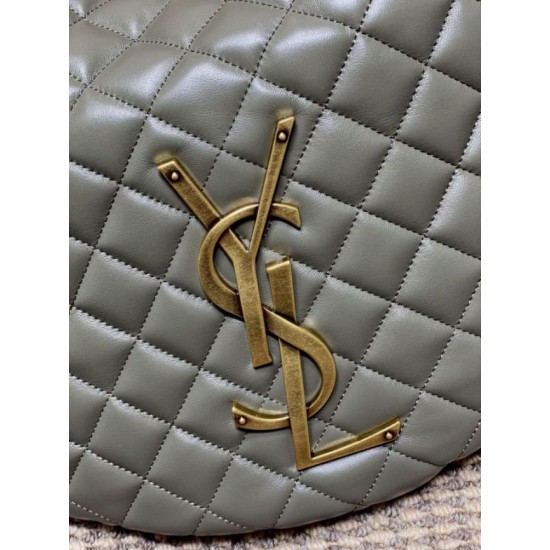 Replica Borsa hobo Icare YSL Saint Laurent in nappa grigio/verde Imitazioni Falso