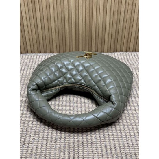 Replica Borsa hobo Icare YSL Saint Laurent in nappa grigio/verde Imitazioni Falso