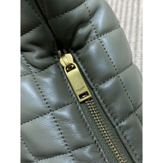 Replica Borsa hobo Icare YSL Saint Laurent in nappa grigio/verde Imitazioni Falso