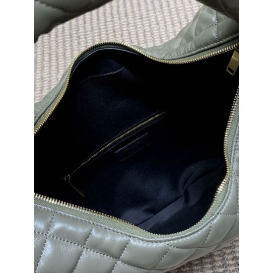 Replica Borsa hobo Icare YSL Saint Laurent in nappa grigio/verde Imitazioni Falso