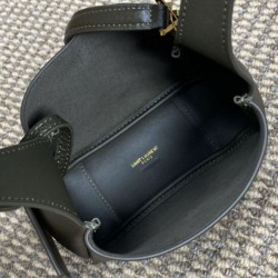 Borsa hobo mini morbida YSL Saint Laurent Le 5 À 7 Caffè Chiaro