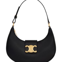 Borsa a tracolla Celine Ava Triomphe Half Moon Nera