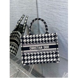 Borsa tote Dior piccola per libri Micro ricamo pied de poule