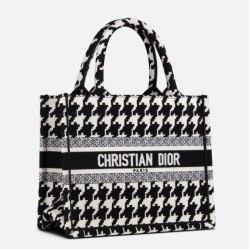 Borsa tote Dior piccola per libri Micro ricamo pied de poule
