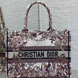 Borsa tote media Dior Book Ricamo Dior 4 Saisons Hiver Soleil