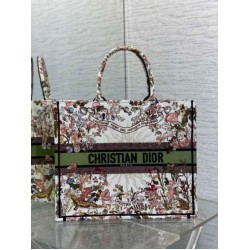 Borsa tote grande Dior Book Ricamo Dior 4 Saisons Automne Soleil