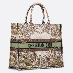 Borsa tote grande Dior Book Ricamo Dior 4 Saisons Automne Soleil