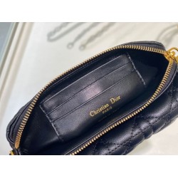 Pouch Dior Caro Pelle di vitello Cannage nera Pouch Dior Caro Pelle di vitello Cannage nera