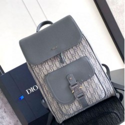 Zaino Dior Saddle con Patta Jacquard Grigio Obliquo