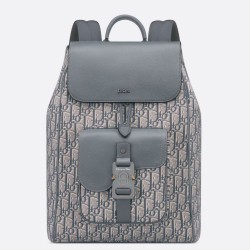 Zaino Dior Saddle con Patta Jacquard Grigio Obliquo