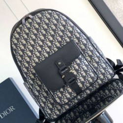 Dior Saddle Zaino con cerniera Beige Oblique Jacquard