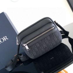 Dior Mini Rider 2.0 Borsa a tracolla con cerniera Nero Oblique con Nero