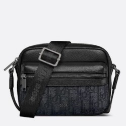 Dior Mini Rider 2.0 Borsa a tracolla con cerniera Nero Oblique con Nero