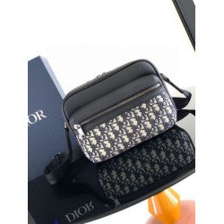 Dior Rider 2.0 Borsa a tracolla con cerniera Beige Oblique con Nero Dior Rider 2.0 Borsa a tracolla con cerniera Beige Oblique con Nero