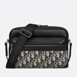 Dior Rider 2.0 Borsa a tracolla con cerniera Beige Oblique con Nero